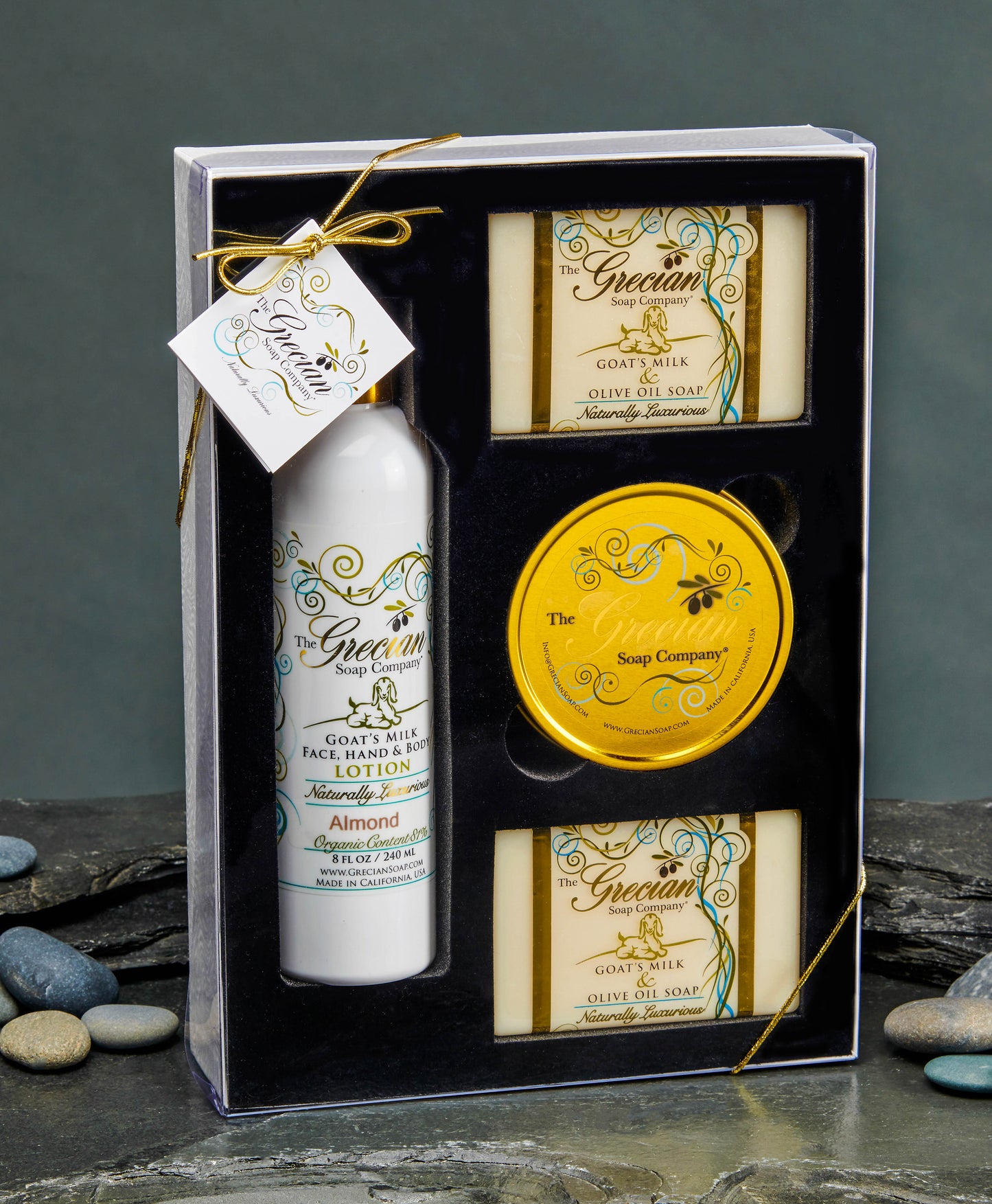 Lotion, 2 Soaps and Candle Gift Set-Almond